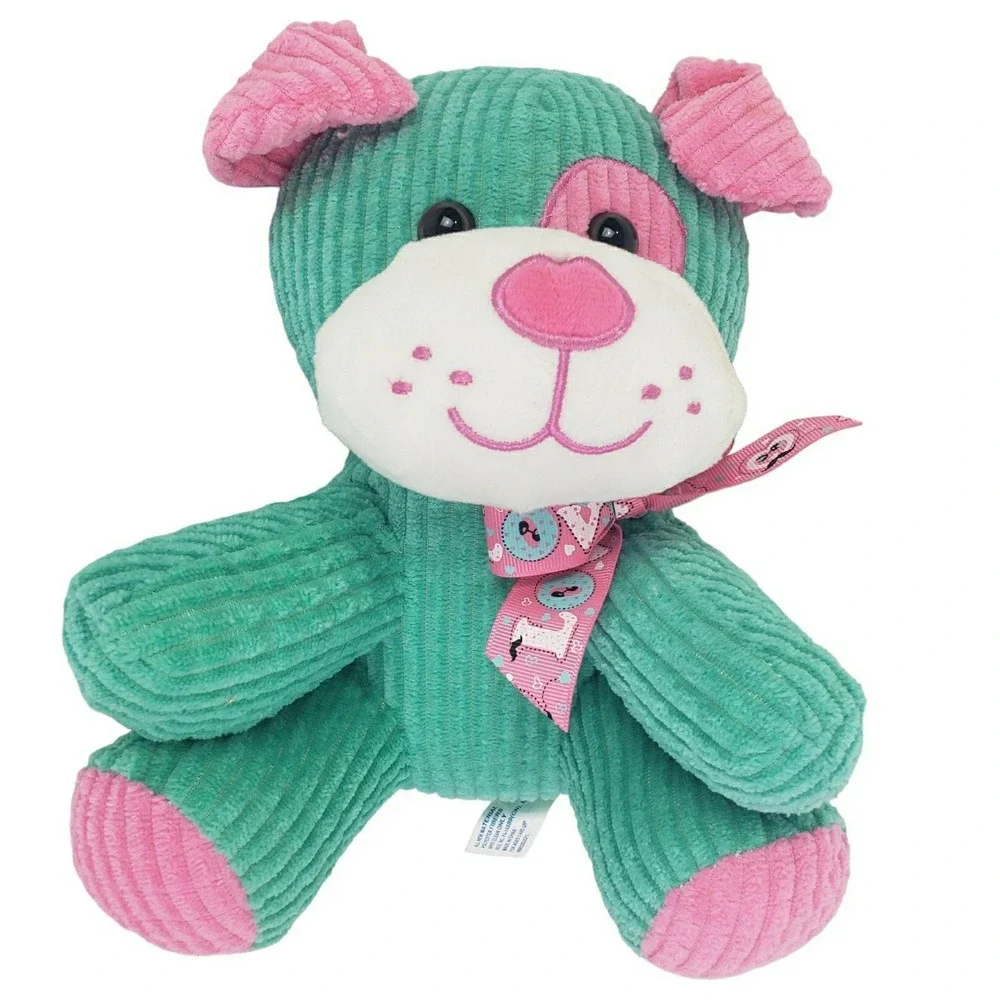 Hug&Luv Dog Puppy Plush Toy Animal Green Pink 9‎ In
